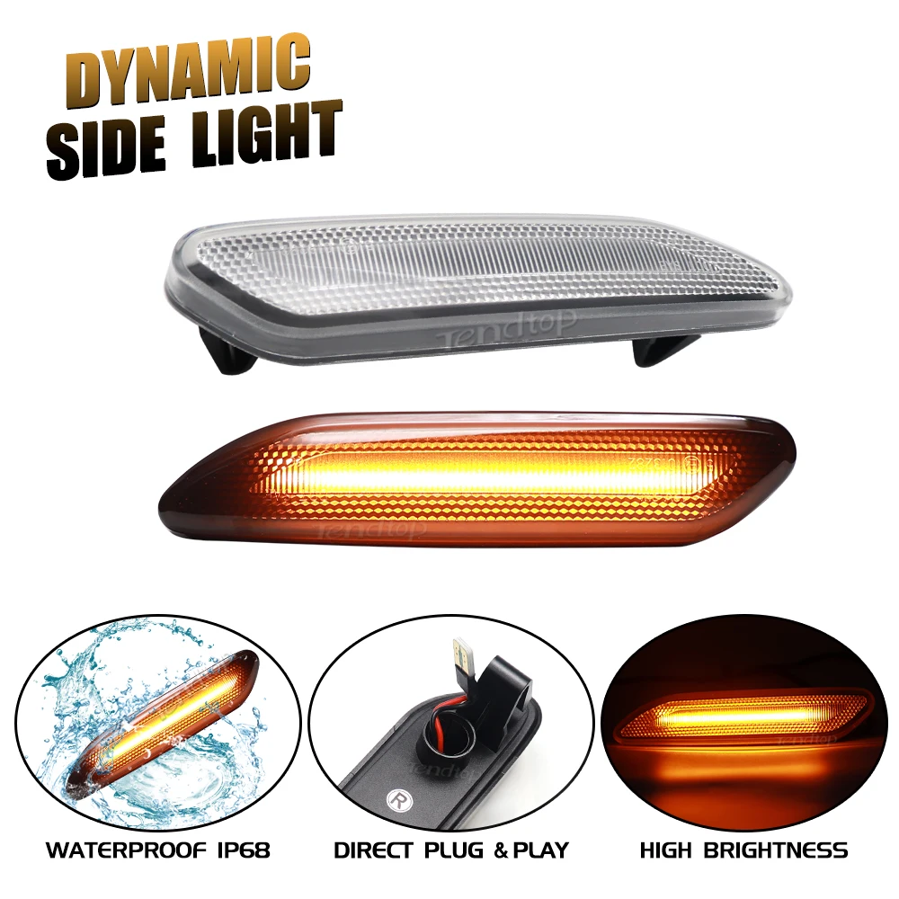 For BMW MINI COOPER R60 R61 COUNTRYMAN PACEMAN Dynamic Scroll Flashing LED Side Marker Indicator Lamp Turn Signal Fender Lights