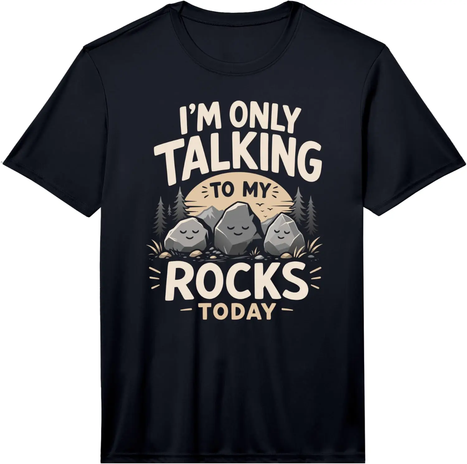 Mens I'm ONLY Talking To My Rocks Today Funny Geologist Performance T-Shirt 100% Cotton Trendy Y2K Short-Sleeve Tee – Soft,