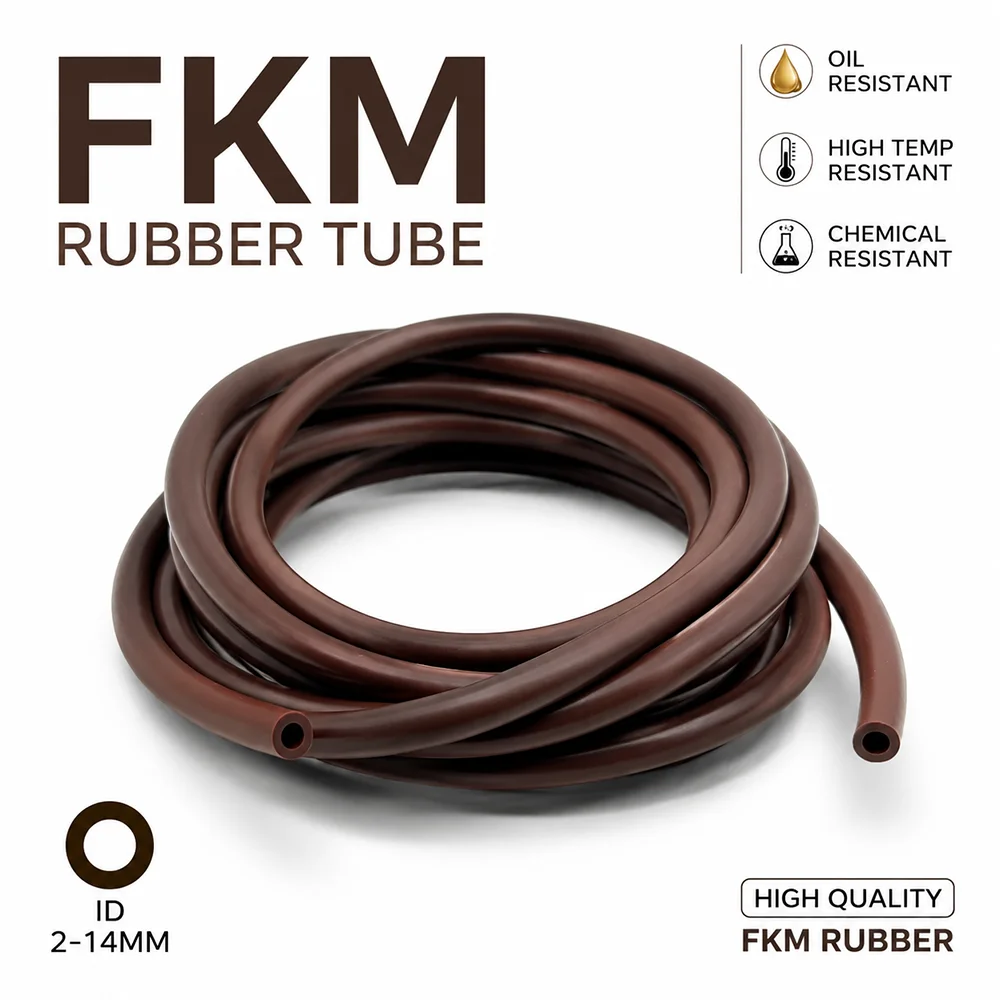 5/2/1M Brown FKM Tube ID2~14mm Oil resistant/high-temperature/aviation equipment high-temperature fluid conveying hose