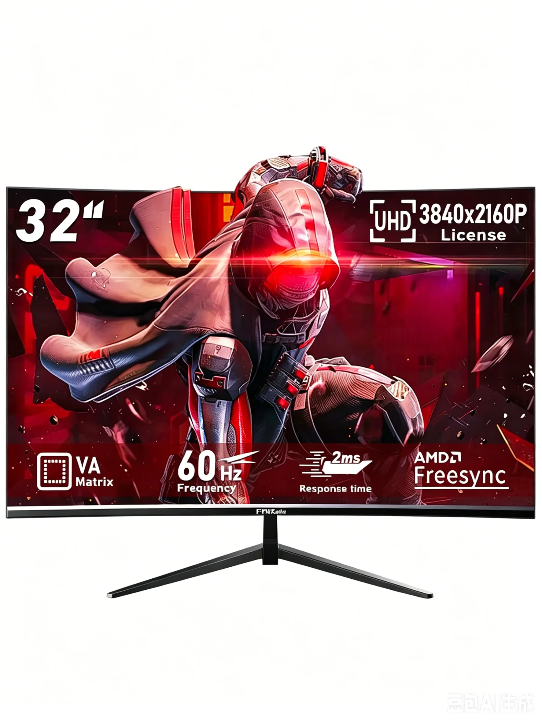 FYHXele 32 Zoll 4K 60Hz gebogener Monitor LED-Display UHD HDR400 Desktop-Gaming-Computerbildschirm HDMI-kompatibel/DP/Audio 3840*2160