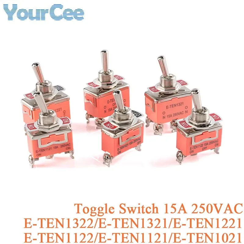 PS-102 PS-202 Mini 6mm 3pin 6pin Toggle Switch SPDT DPDT Momentary Push Button Switch 2A 250VAC 5A 120VAC E-TEN1 15A 2/3/4/6P