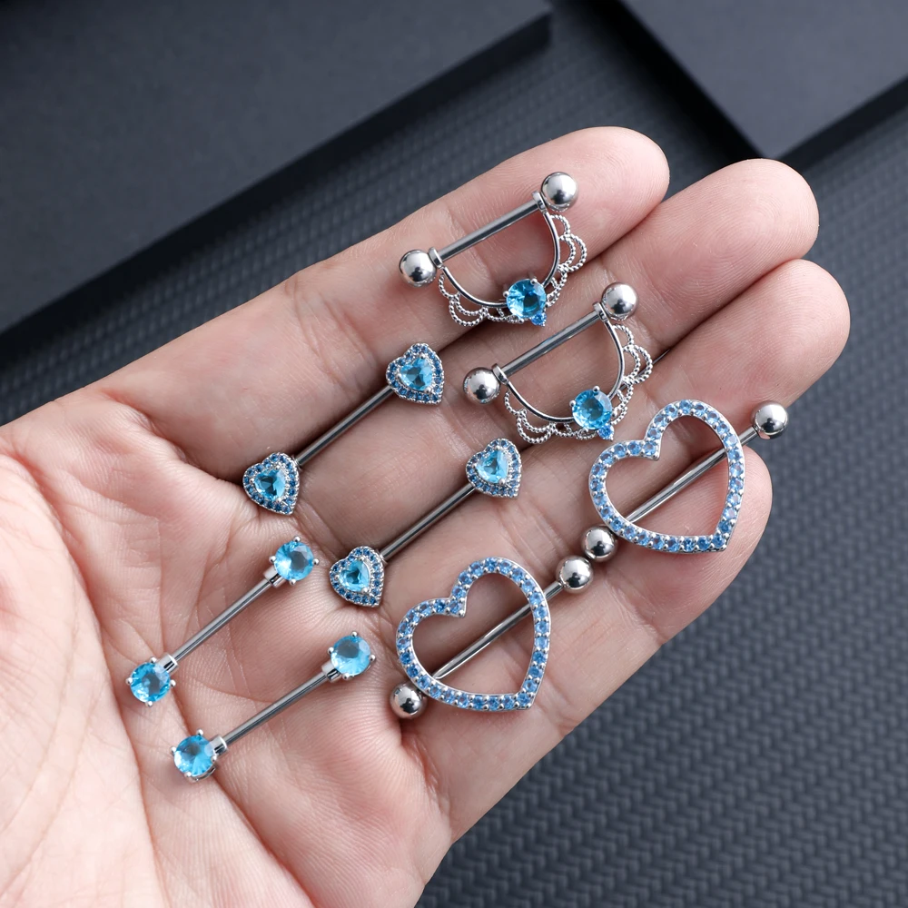 14G Edelstahl Nippelpiercing Set Nippelringe Barbell Pack Rote Kirsche Kuchen Nippel Schmuck Bulk Kristall Nippelpiercings – Detail 19