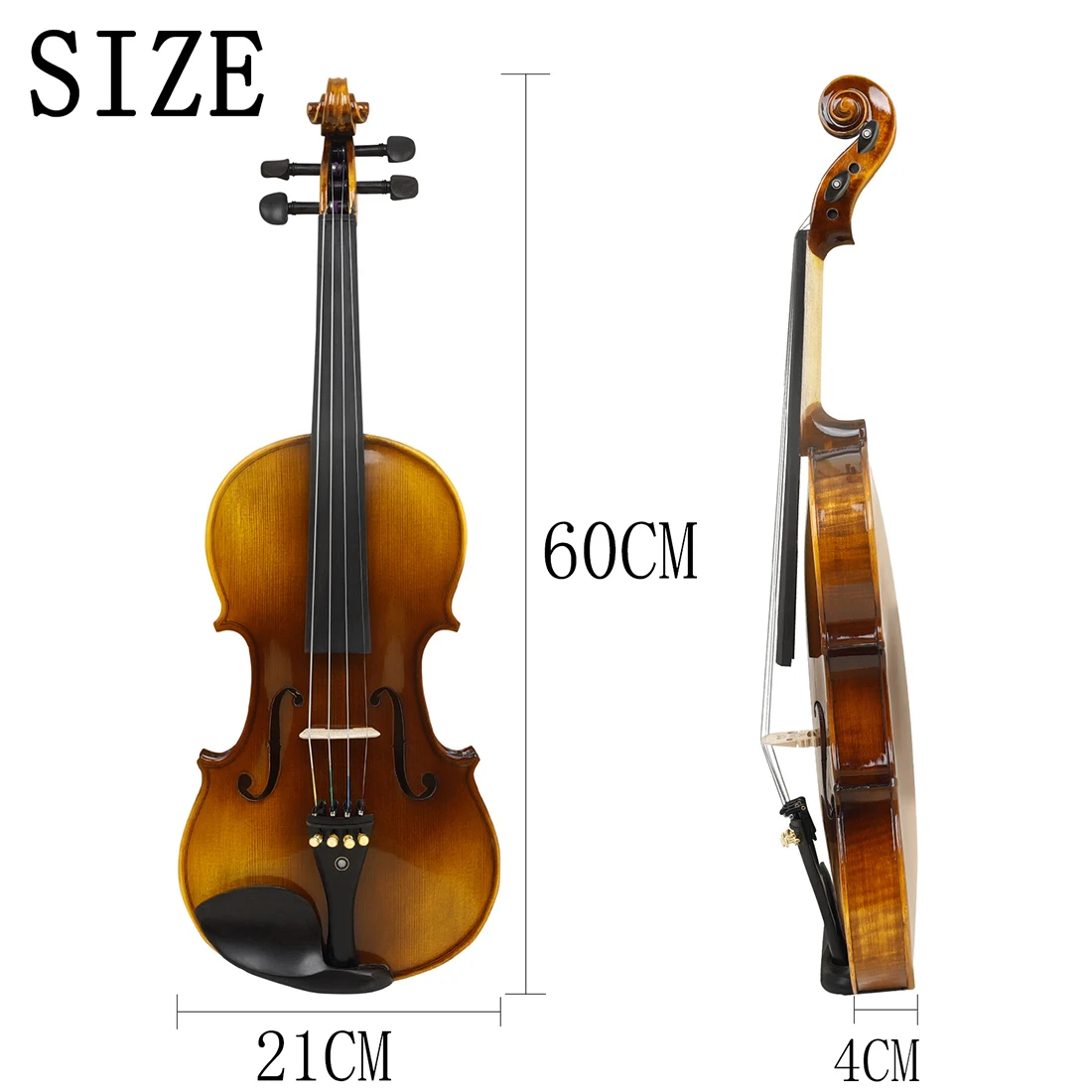 Astonvilla 4/4 Violin Natural Acoustic Violin Retro Style Fiddle with Case & Bow &  Shoulder Support Accessories