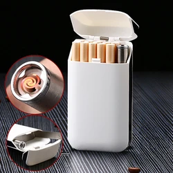 Small Cigarette Case Lighter Integrated USB Rechargeable Windproof Lighter Creative Split Cigarette Lighter Men's Gadget