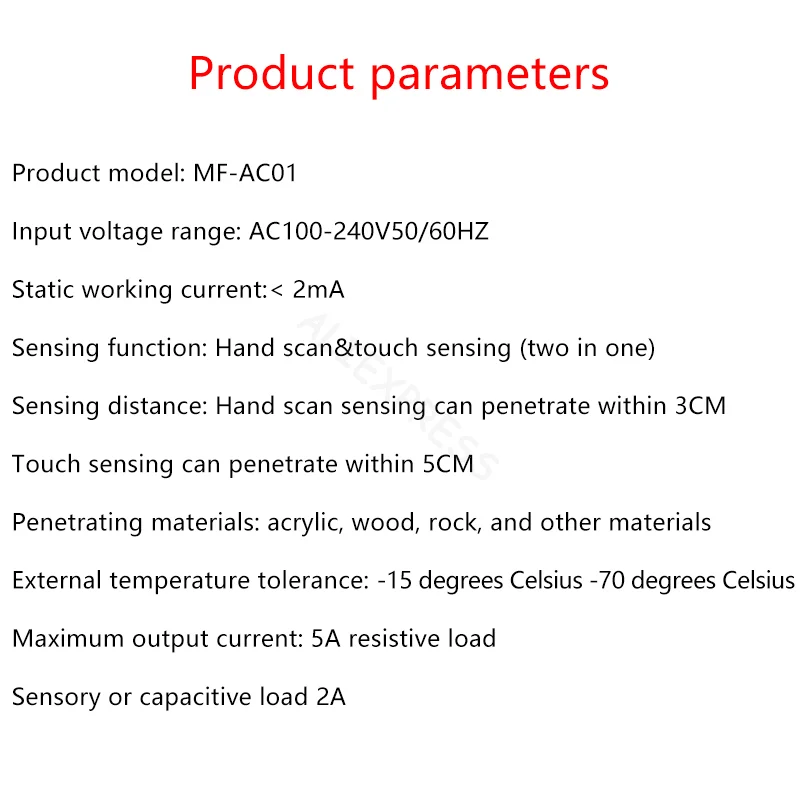 110V 220V Penetrating Wooden Panel LED Dimming Control Touch Hand Scan Sensing Switch Relay Office Desk Sensor