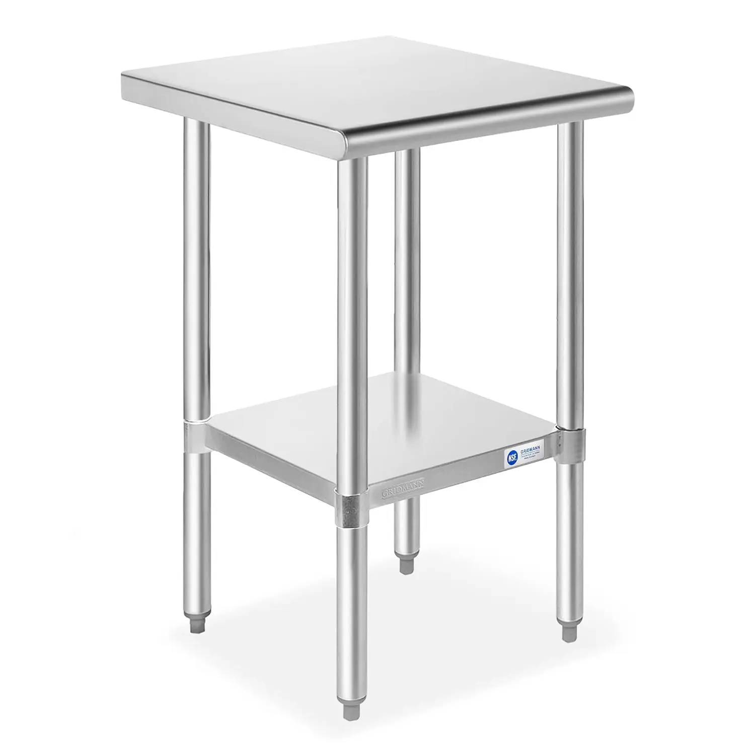 Stainless Steel Work Table 18 x 24 Inches, NSF Commercial Kitchen Prep Table with Under Shelf for Restaurant and Home