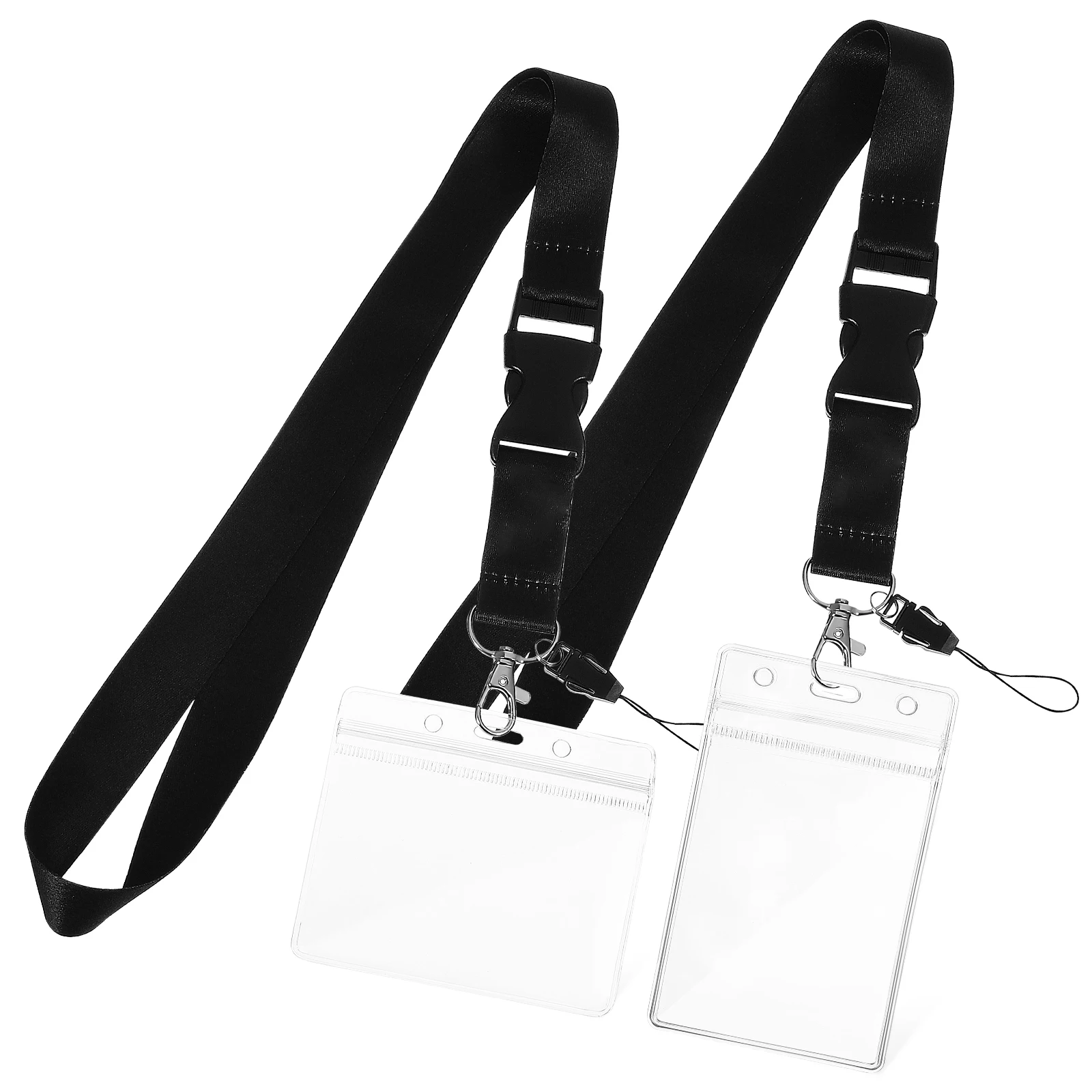 

1 set Black Vertical Horizontal Card Clip Set for Office Home Hospital Badge Holder Lanyard Id Holder Accessory