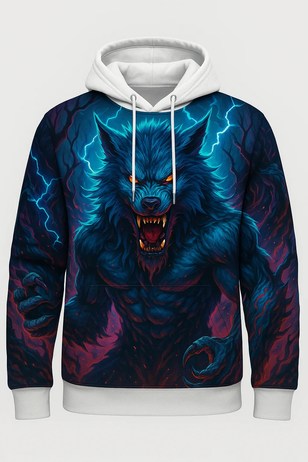 2025 نمط جديد ثلاثية الأبعاد مطبوعة تجفيف الدم رأس الذئب طباعة نمط عادية مقنع البلوز العصرية كول بلوزة عالية الياقة البلوز