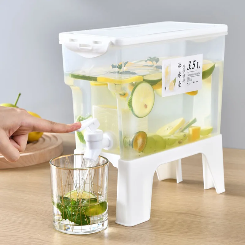 3.5L Cold Kettle Refrigerator With Faucet Household Lemonade Bottle Drinkware Cold Water Container For Kitchen Cool Water Bucket