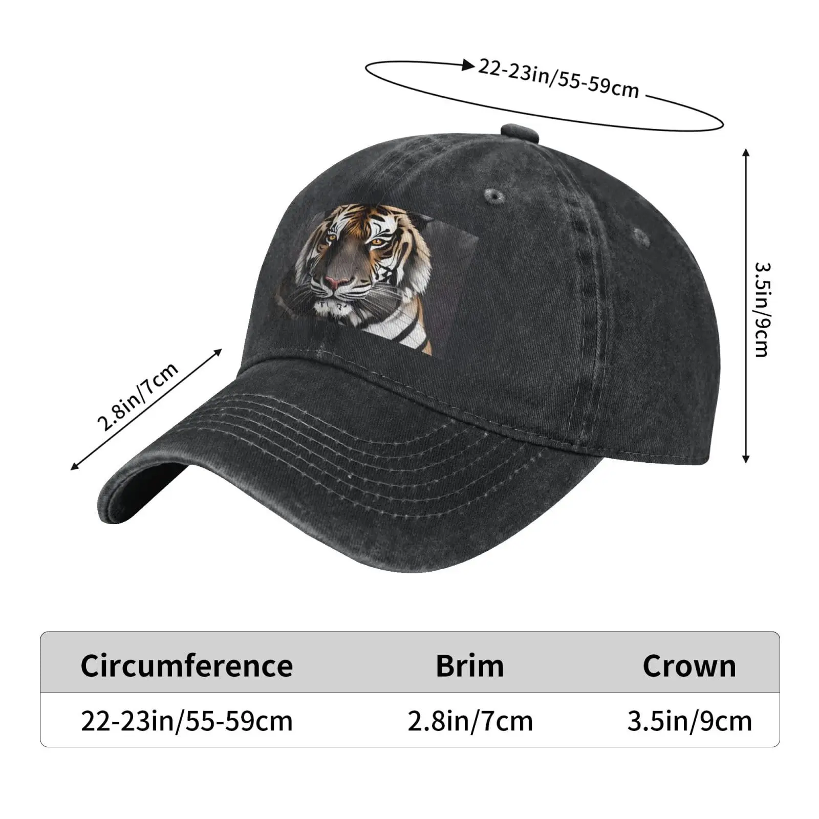 Baseball Cap Golf Dad Hat For Men Women Adjustable Baseball Hat Tiger at Rest Trucker Hat Outdoor Fishing Hat Adjustable Hip Hop