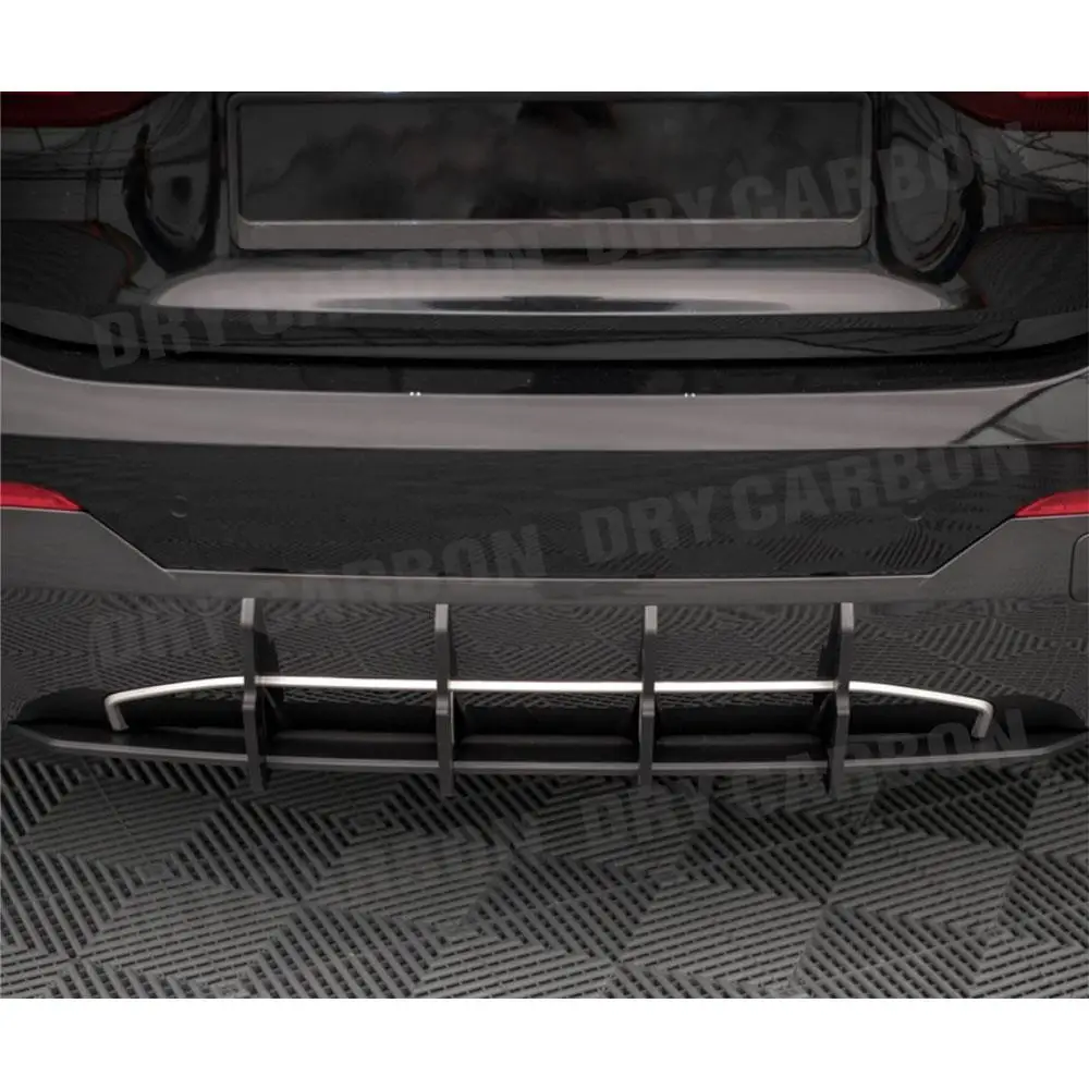 ABS Black Rear Bumper Lip Diffuser Guard Trims Blade Spoiler for BMW 4 Series G22 G23 Coupe 2021 + Car Bodykits Accessories