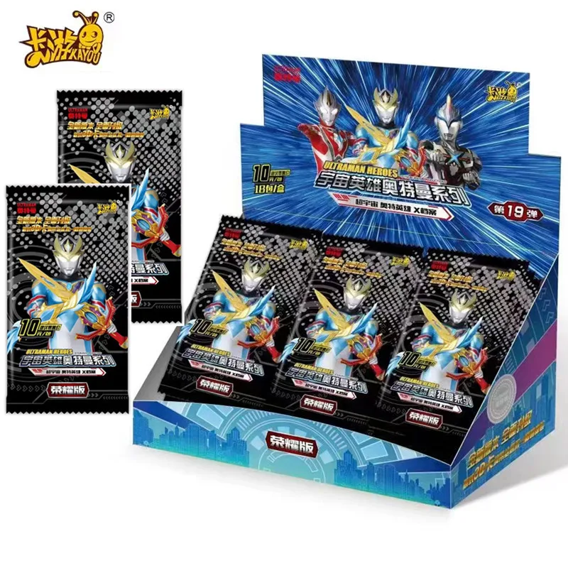 KAYOU Original Ultraman Complete Series Card Booster Pack Anime Figure Rare Collection Cards Flash Card Toy For Children Gift