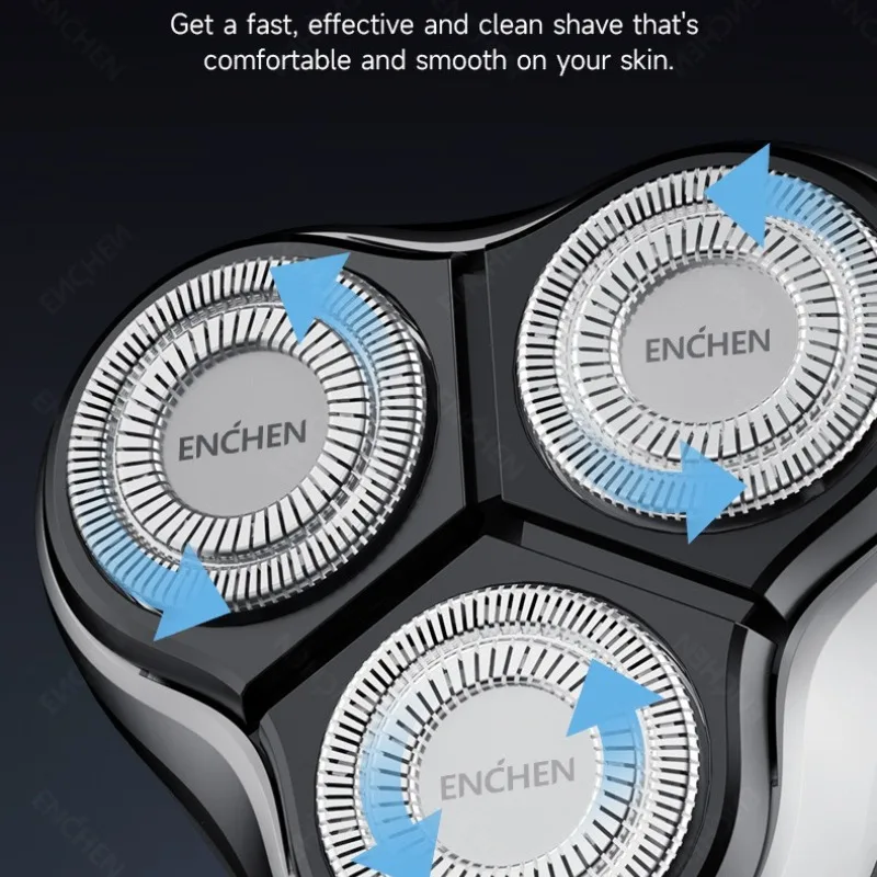 Elektryczna golarka obrotowa dla mężczyzn z ostrzami 3D, golarka elektryczna z możliwością mycia, ładowana przez USB-C, trymer do brody, prezent