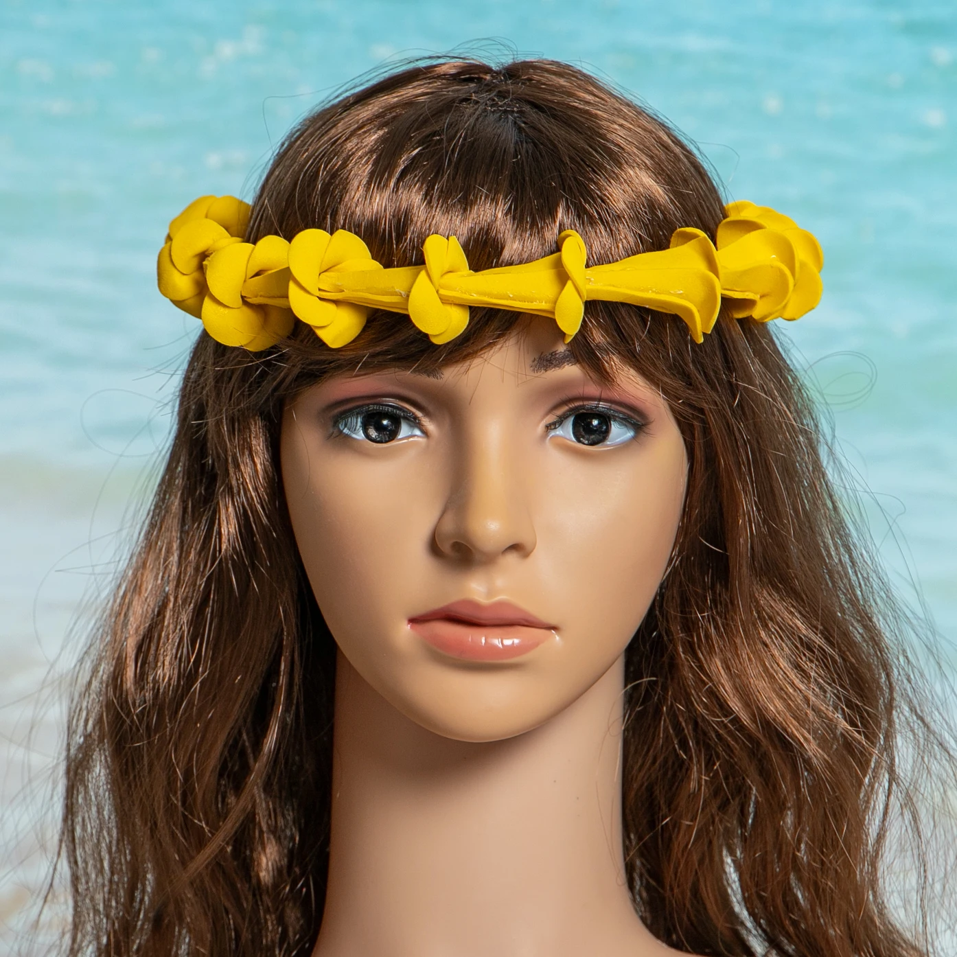 

50 см, 3 цвета, эластичная повязка на голову, корона, цветок, пена, головной убор Lei, аксессуары для женщин на Гавайях, танцевальная вечеринка, хула девушка