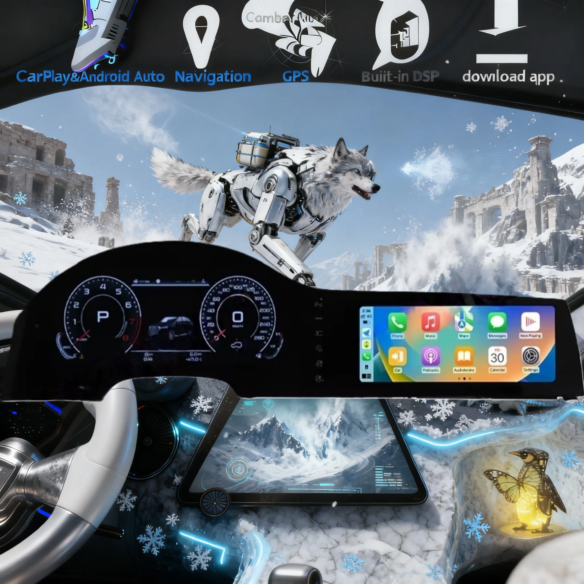 

12.3"＋10.25" Android 14 CarPlay Auto Car Radio For Audi Q7 2006 2007 2008-2015 Screen Multimedia Stereo Player GPS Head Unit