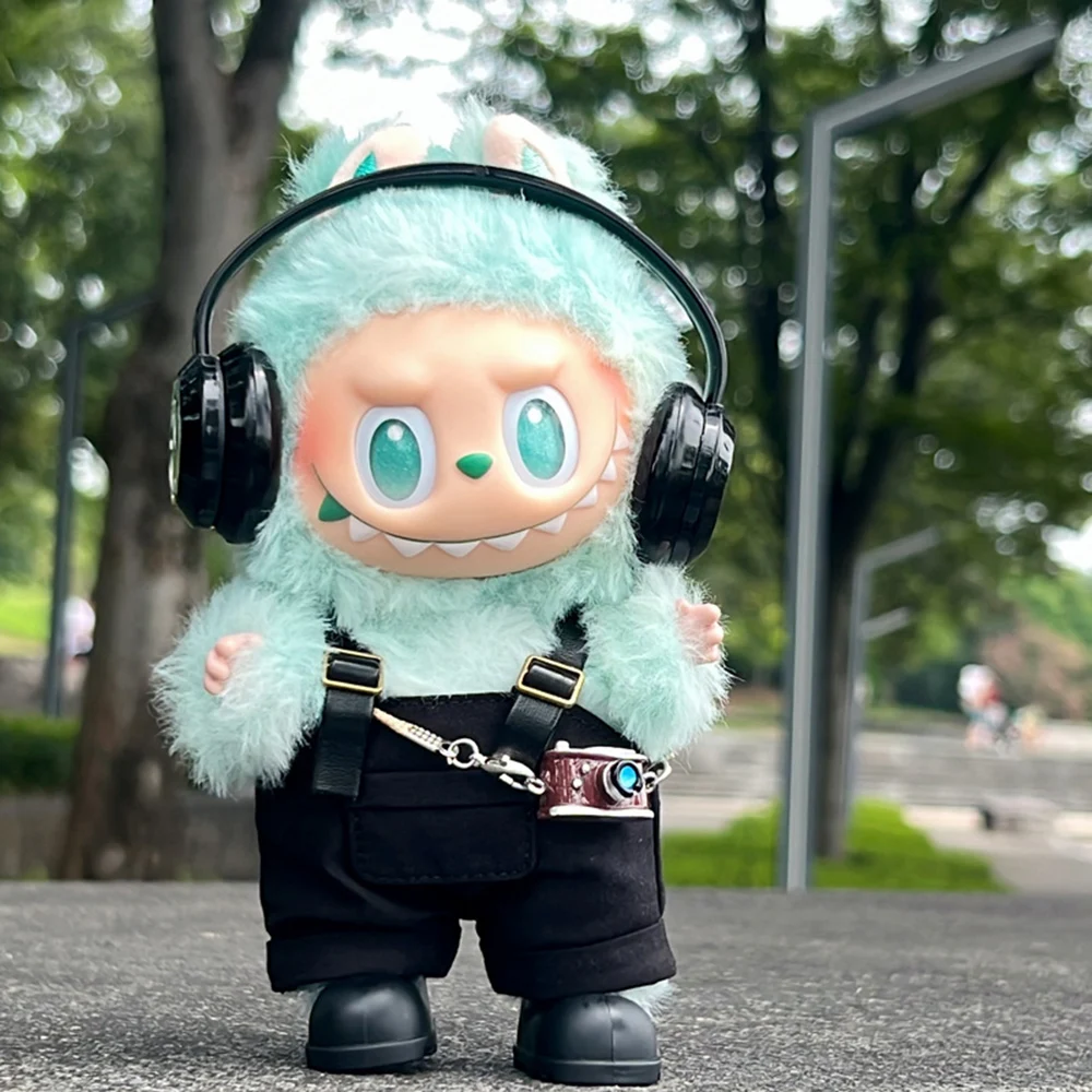 الملابس لدمى Labubu 15 سنتيمتر 17 سنتيمتر 1st إلى 3rd الجيل ملابس العمل وزرة وسماعات مجموعة الملابس والاكسسوارات