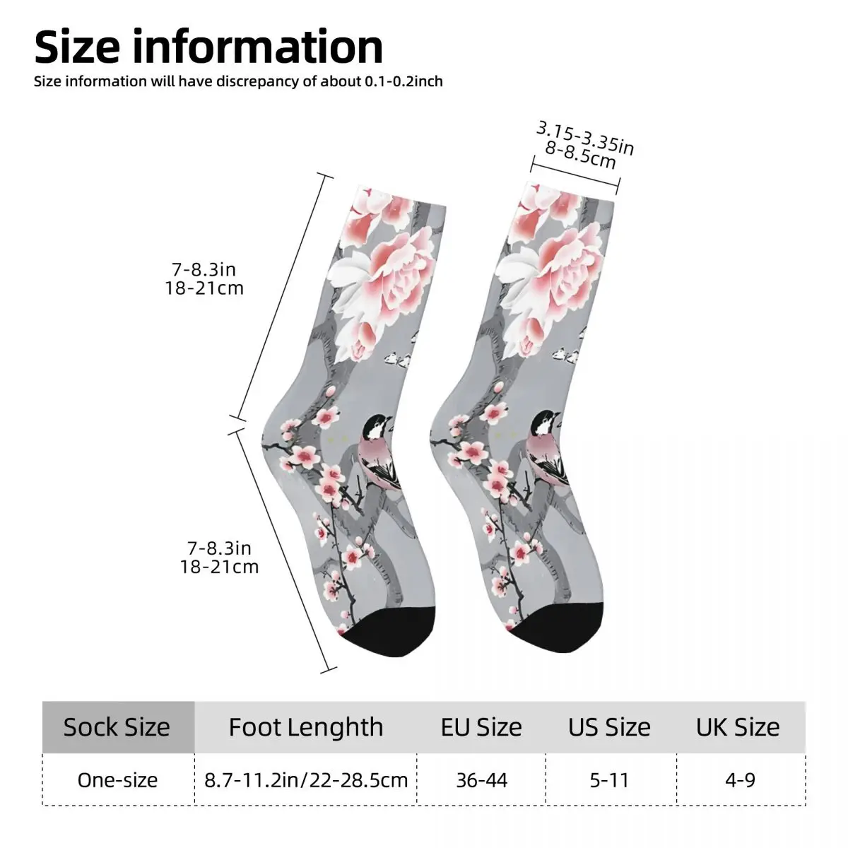 Chaussettes à imprimé floral pour hommes, polyester