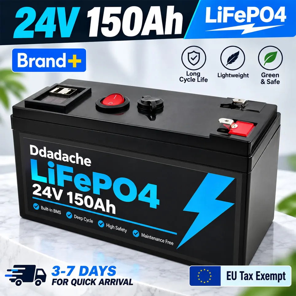 Wiederaufladbare LiFePO4 Lithium-Batterie 24V 150Ah 4000+ Tiefzyklen, Polen-Lager Schnelle Lieferung für Solar- und Windanlagen, Beleuchtung, Elektrofahrzeuge, Kleine USV