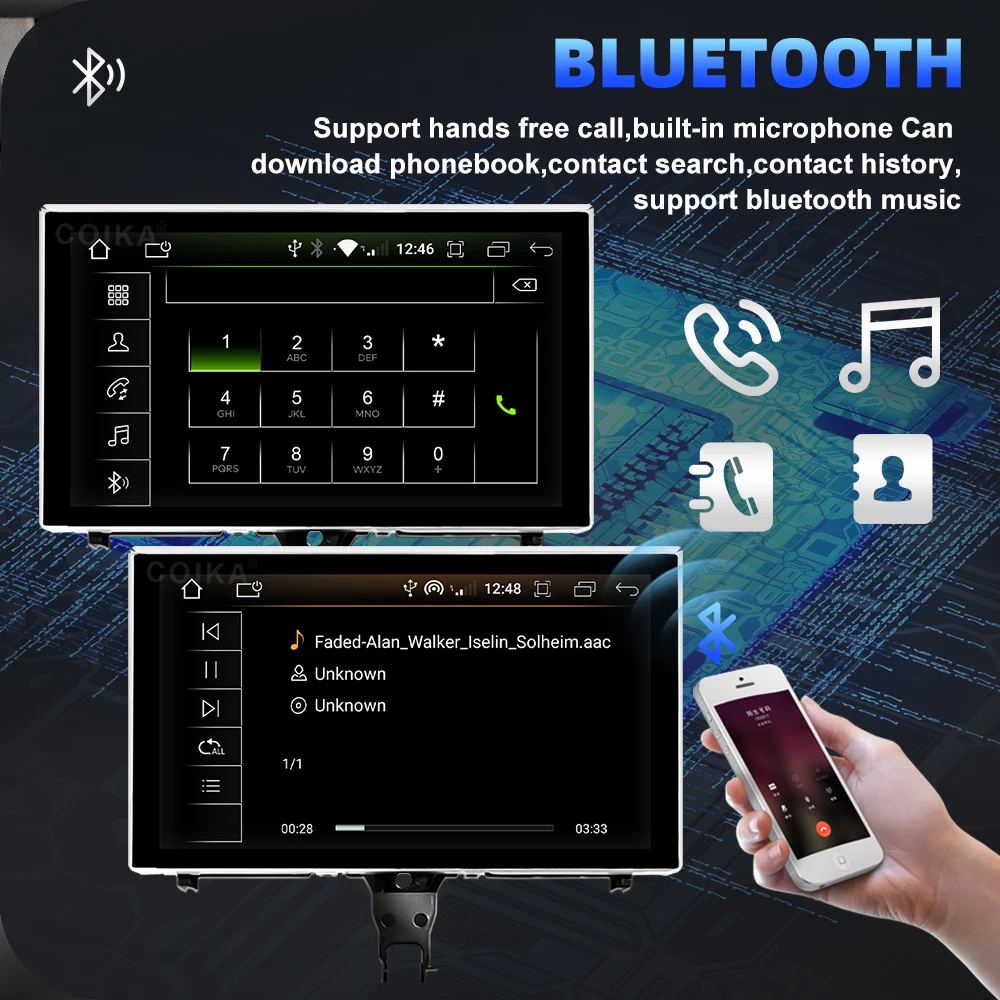 

9 Inch Car Radio with Android Screen Stereo GPS WiFi SIM Card Slot Carplay Multimedia Player for Audi A6 C7 A7 2012-2018