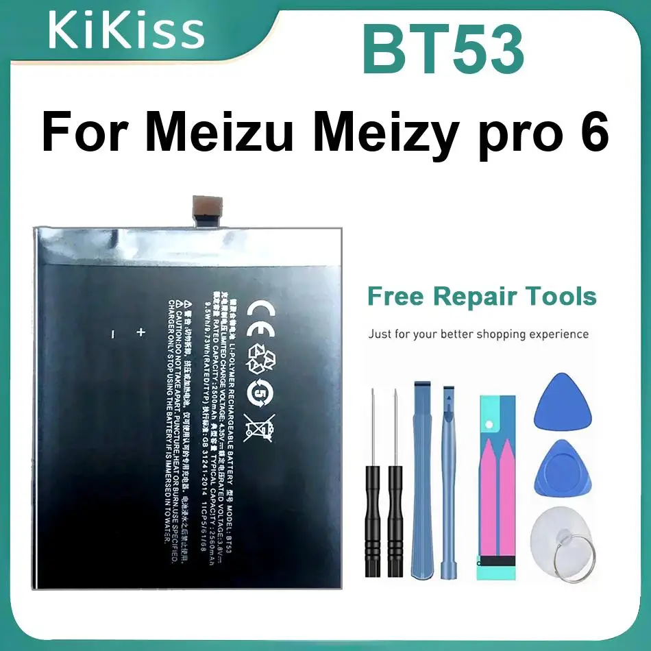Mobile Phone Battery For Meizu Meizy Pro 6,BT53 Li-Ion Polymer Batteries