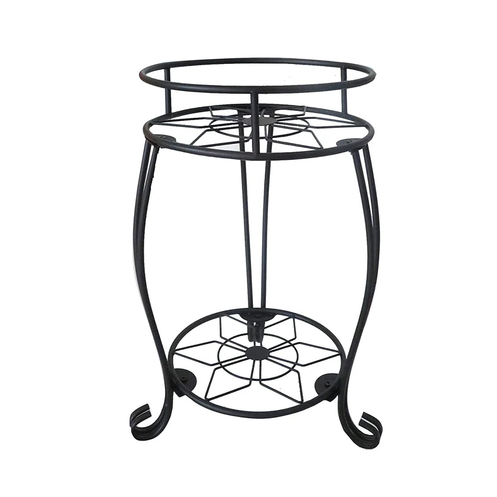 

2 Tier Metal Plant Shelf Floor Standing Potting Rack for Indoor and Outdoor Use Sturdy Detachable Object Shelf