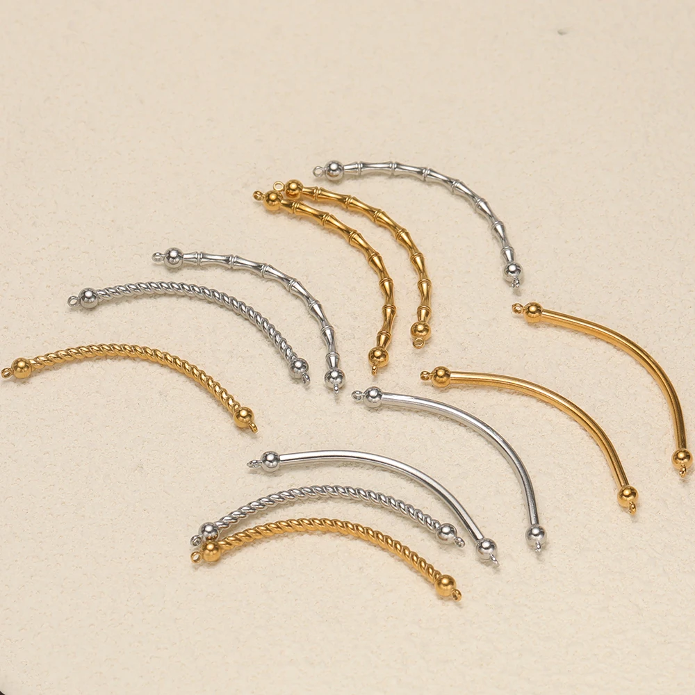 5 Stück rostfreie Edelstahl-Verbindungsstücke mit Doppelloch-Anhängern für DIY-Schmuckherstellung, Halsketten- und Armbandzubehör, Großpackung – Detail 1