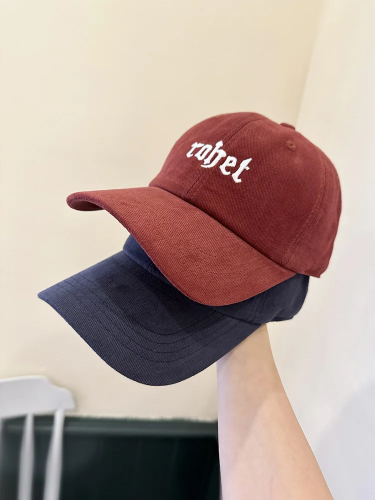 

Letter Baseball Cap Female Street All-Match Face-Looking Small Soft Top Peaked Cap Velcro Adjustable Couple Fashion