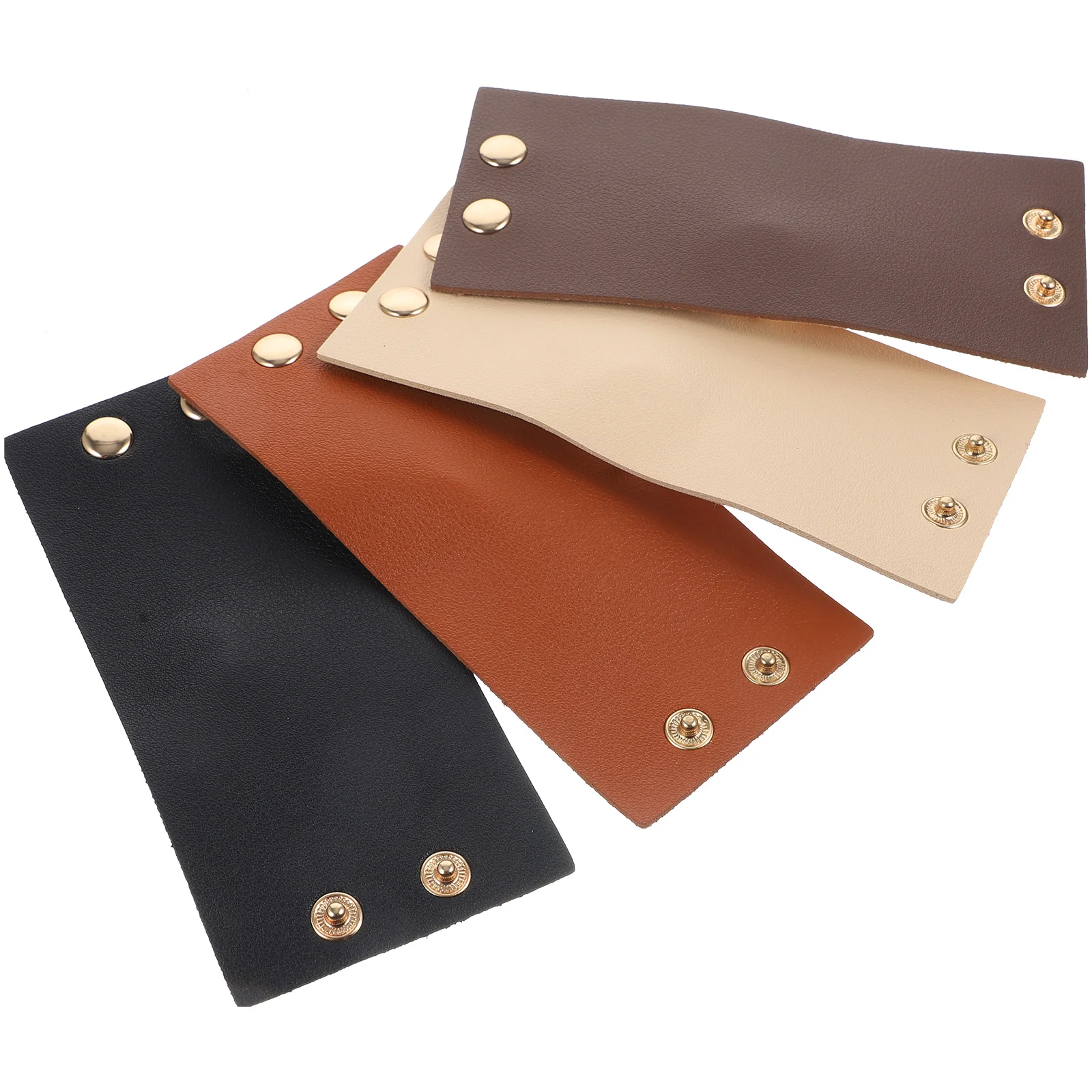 

4pcs PU Hair Pins Rings Ponytail Holders Thick Elastic Hair Wraps Black Beige Brown Coffee Reusable Ties Accessories