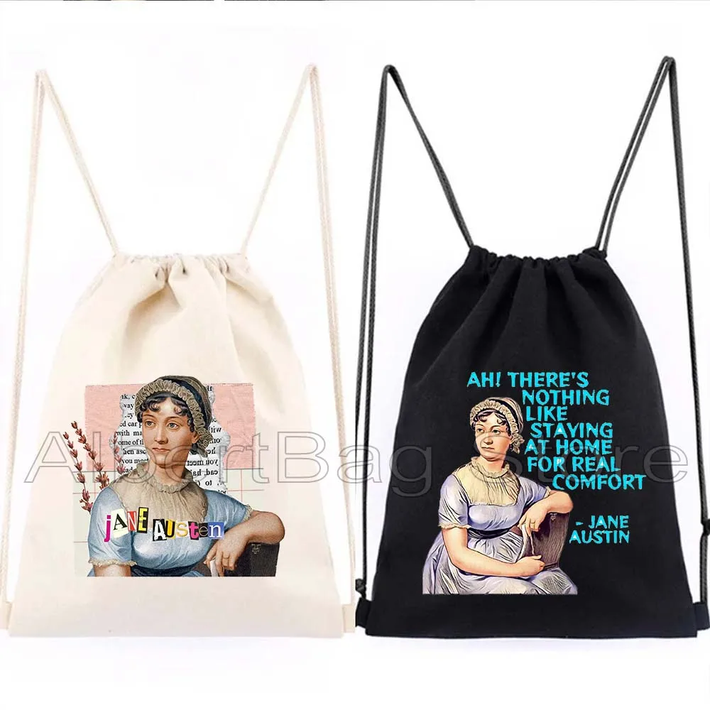 

Sense And Sensibility Pride and Prejudice Jane Auste Novel Book Quotes Cute Gift Cotton Drawstring Bag Backpack Sacks Sport Pack