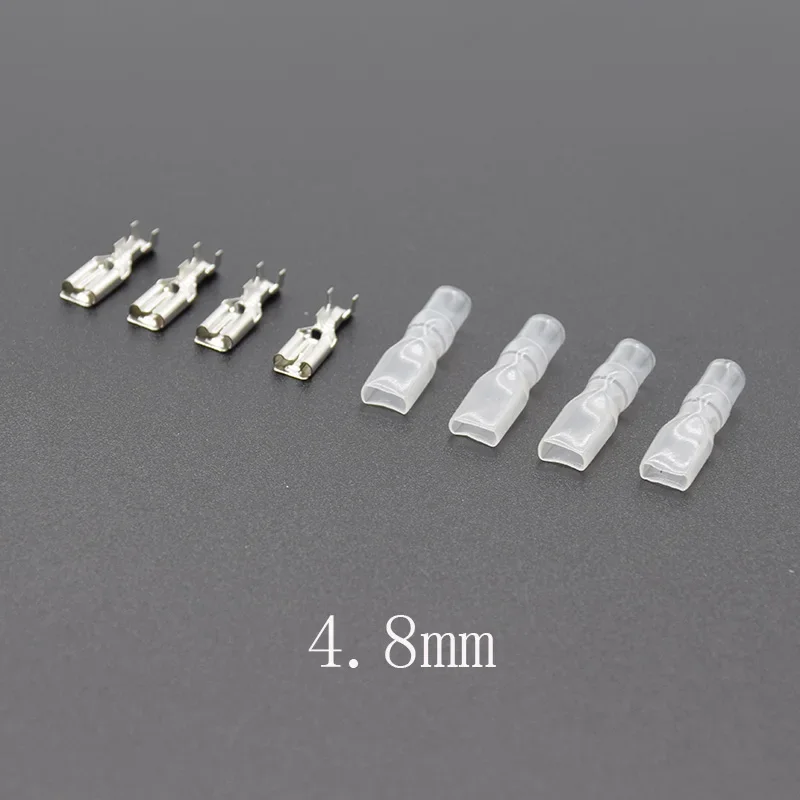 100pcs/50pcs  2.8 /4.8 /6.3 Crimp Terminal with Insulating Sleeves For Terminals 22-16AWG  Female Spade Connector