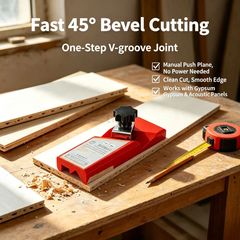 Drywall 45 Degree Chamfering Hand Plane V Type Bevel Trimmer Angle Edge Shaper for Gypsum Board Plastic Sheet Woodworking Use