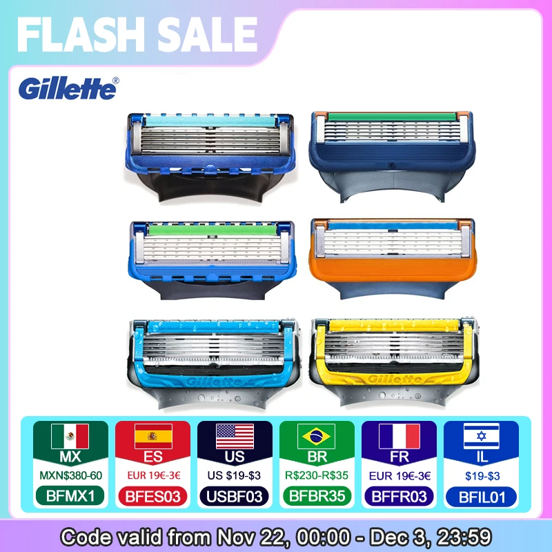 Gillette Fusion Shaving Blades for Men Beard Razor Shavers More Smooth Proglide Proshield Safety Razor Refills Face Care