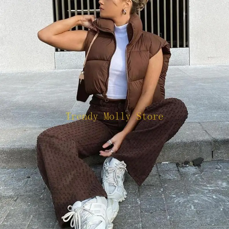 Giubbotto per palla da n5kb Donne inverno giubbotto per palla calda senza maniche da esterno senza maniche carente con cerniera