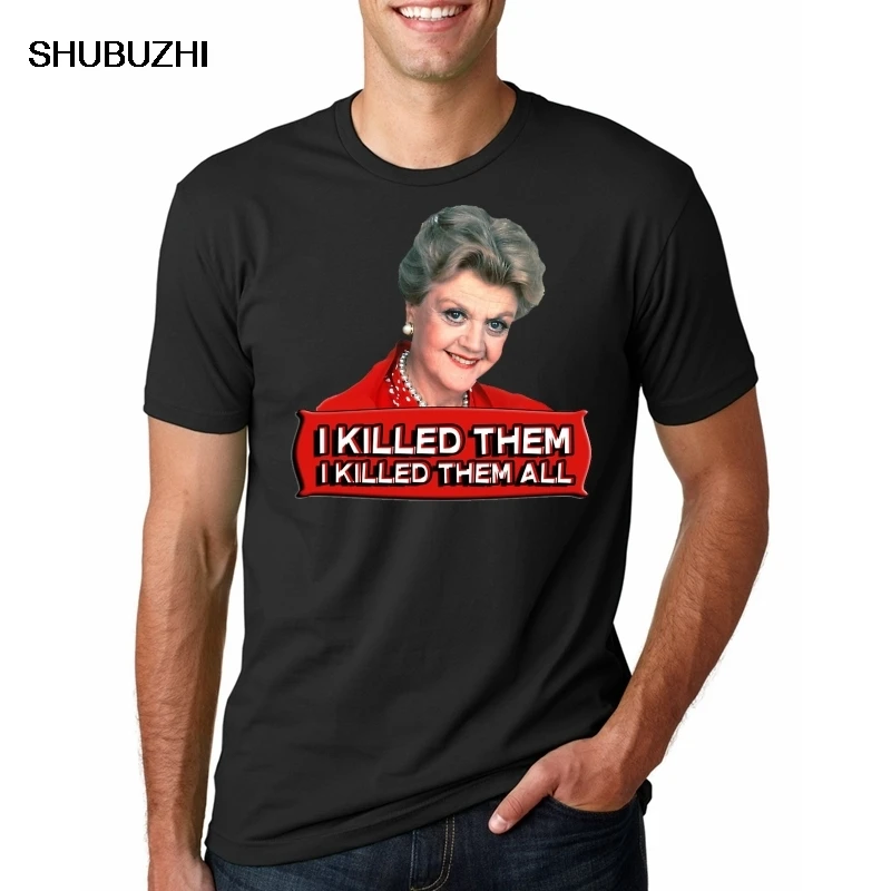 male brand teeshirt men summer cotton t shirt Angela Lansbury (Jessica Fletcher) Murder she wrote confession. I killed them all.