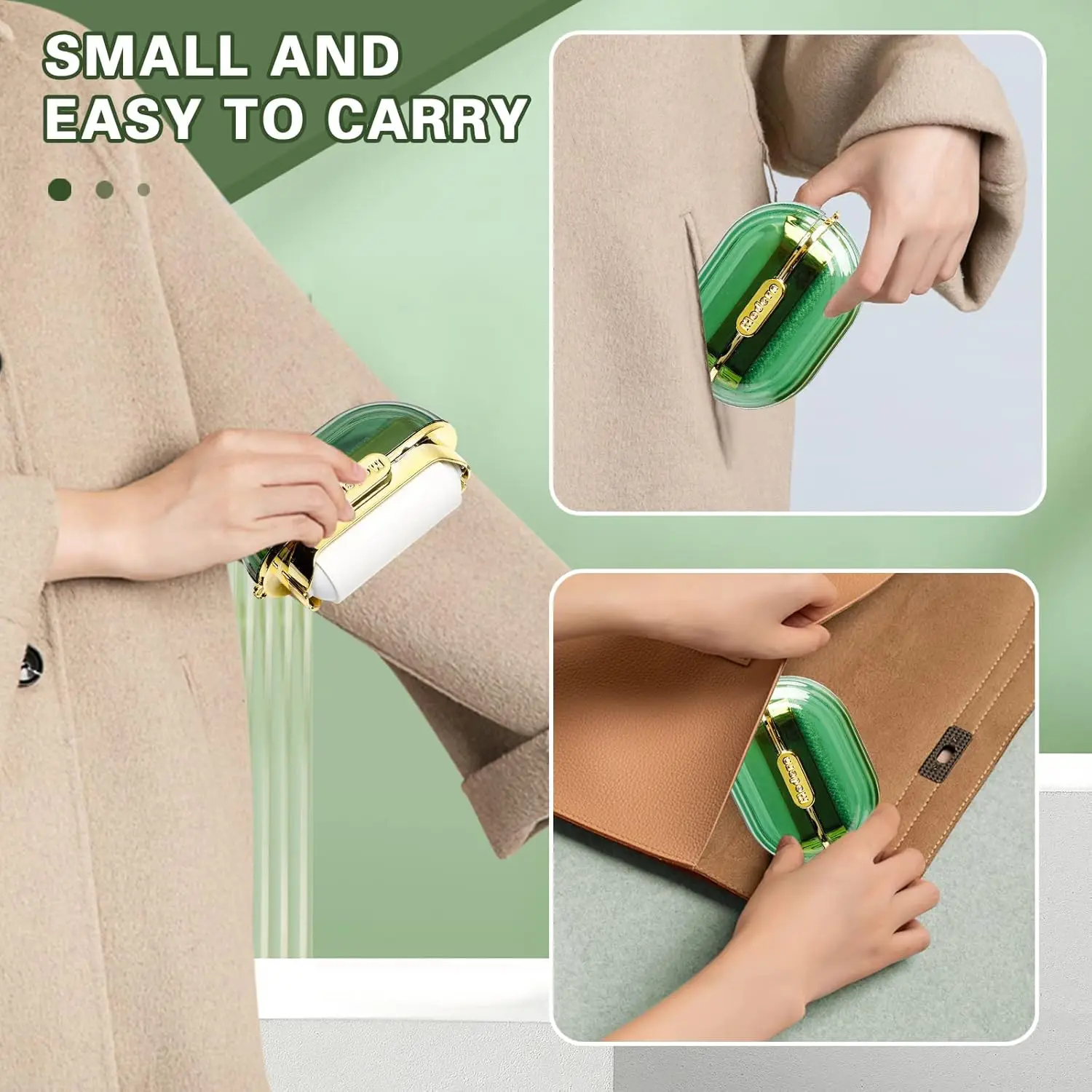 1-50PCS Mini Portable Lint Applicator Roller Can Be Torn To Replace Paper on The Body Stained Clothes Hair Removal Device