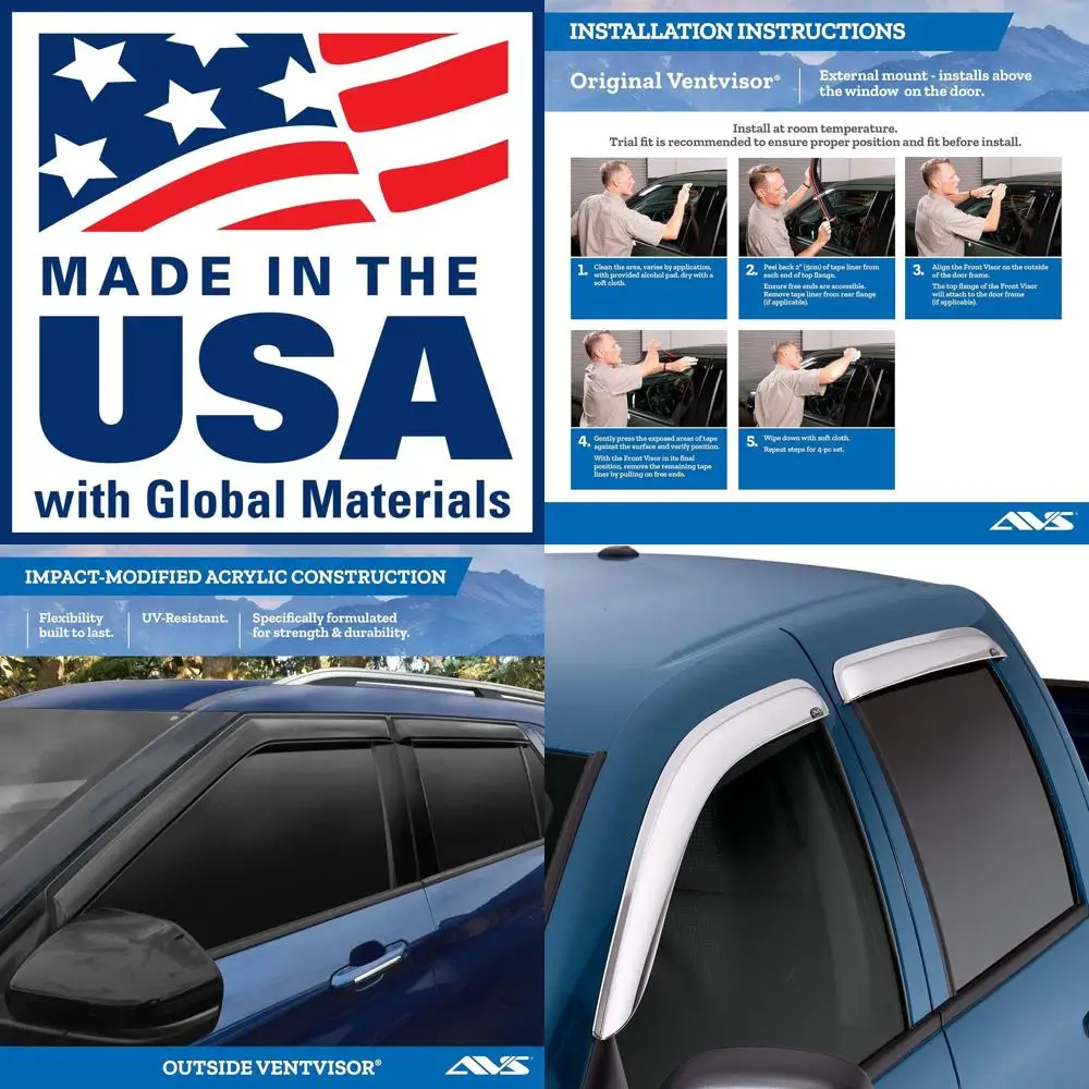 

[AVS] Наружные защитные ограждения от дождя для Ford F-150 2004–2008 гг., ТОЛЬКО ДЛЯ SUPERCREW; Lincoln Mark LT 2006–2008 гг., ТОЛЬКО CREW CAB | Окно