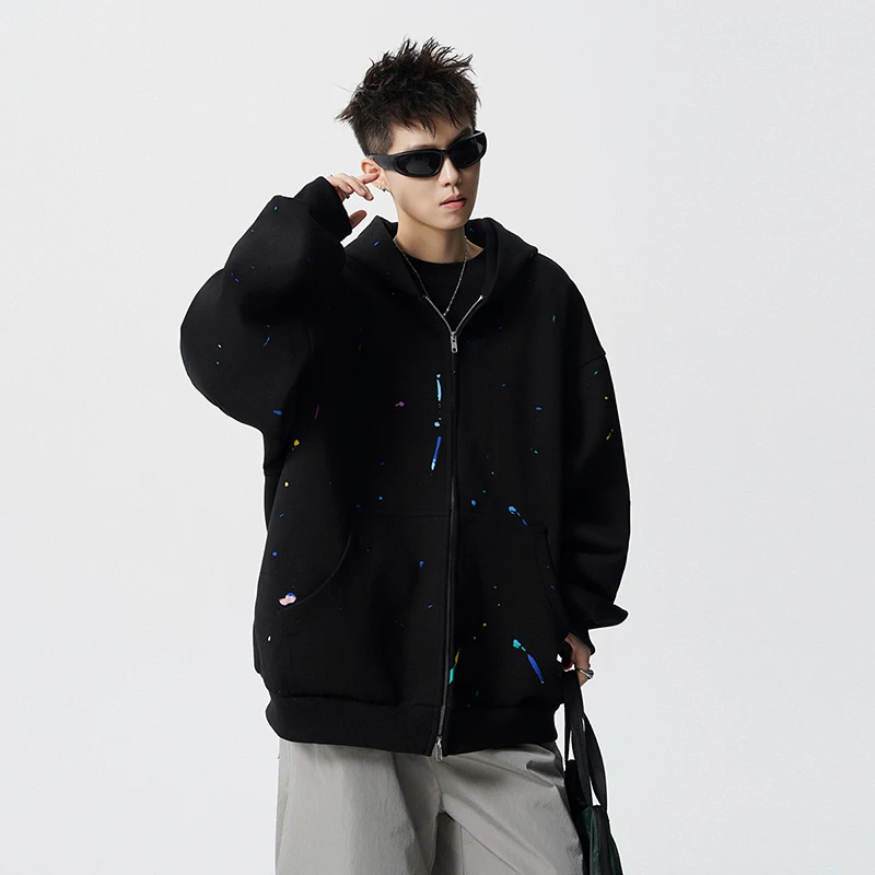 في الهواء الطلق سترة الصيد عادية رجالي مقنعين سترة هوديي رجالي اللون حجب الكتابة على الجدران تصميم سترة هوديي زوجين نمط معاطف