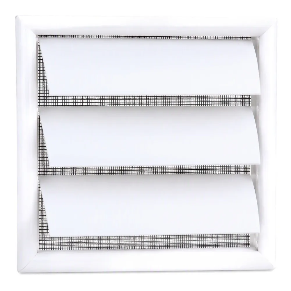 New With Net Air Vent Grille White 6 Inch Wall Duct Ventilation Grill Louvered Vent Cover Duct Installation