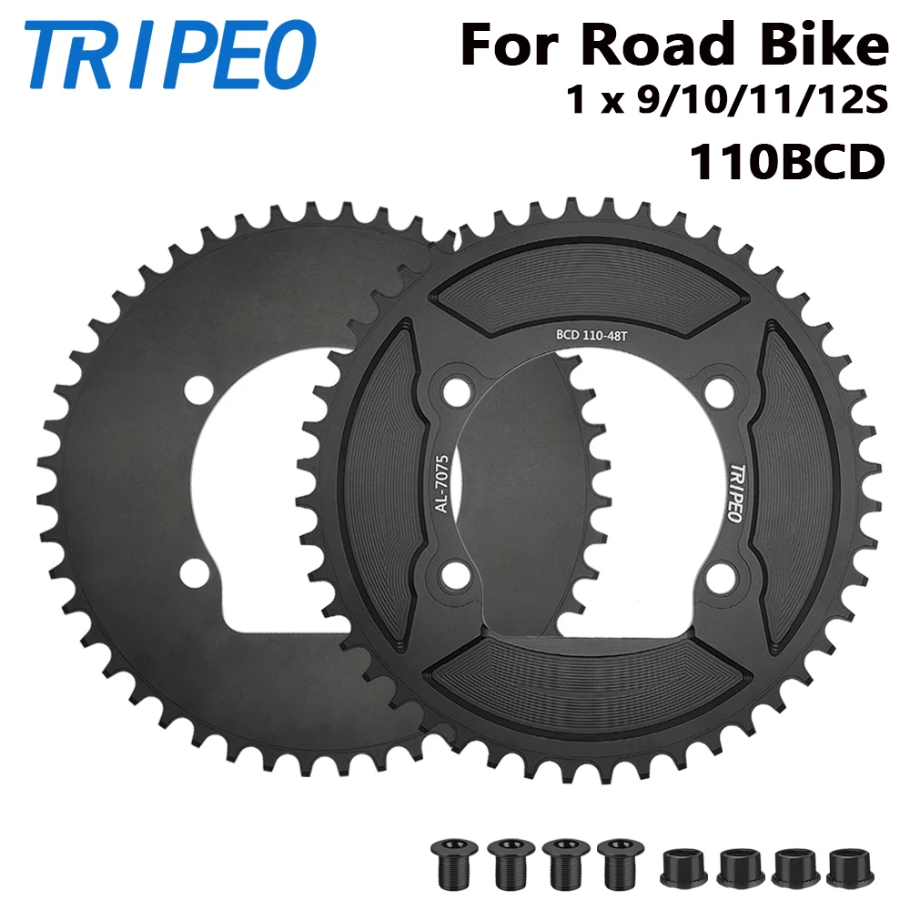 Plateau de pédalier TRIPEO 110BCD 4 boulons 40T-58T pour vélo de route, simple 1x9/10/11/12 vitesses, compatible SHIMANO 105 R7000 R7100 R8100