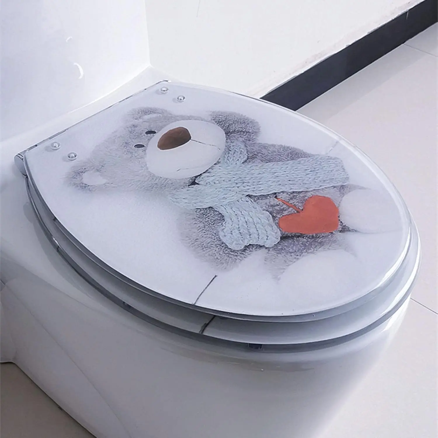 

JIABINFU Toilet Seat will Slowly Close and Never Loosen, Long Lasting Solid Resin, Removes Easy for Cleaning, Easy to Install