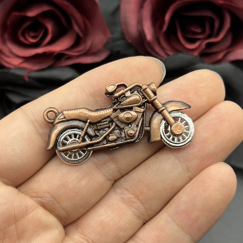 2pcs Charms Motorcycle Scooter Autocycle 49x23mm Tibetan Bronze Silver Color Pendants Antique Jewelry Making DIY Handmade Craft