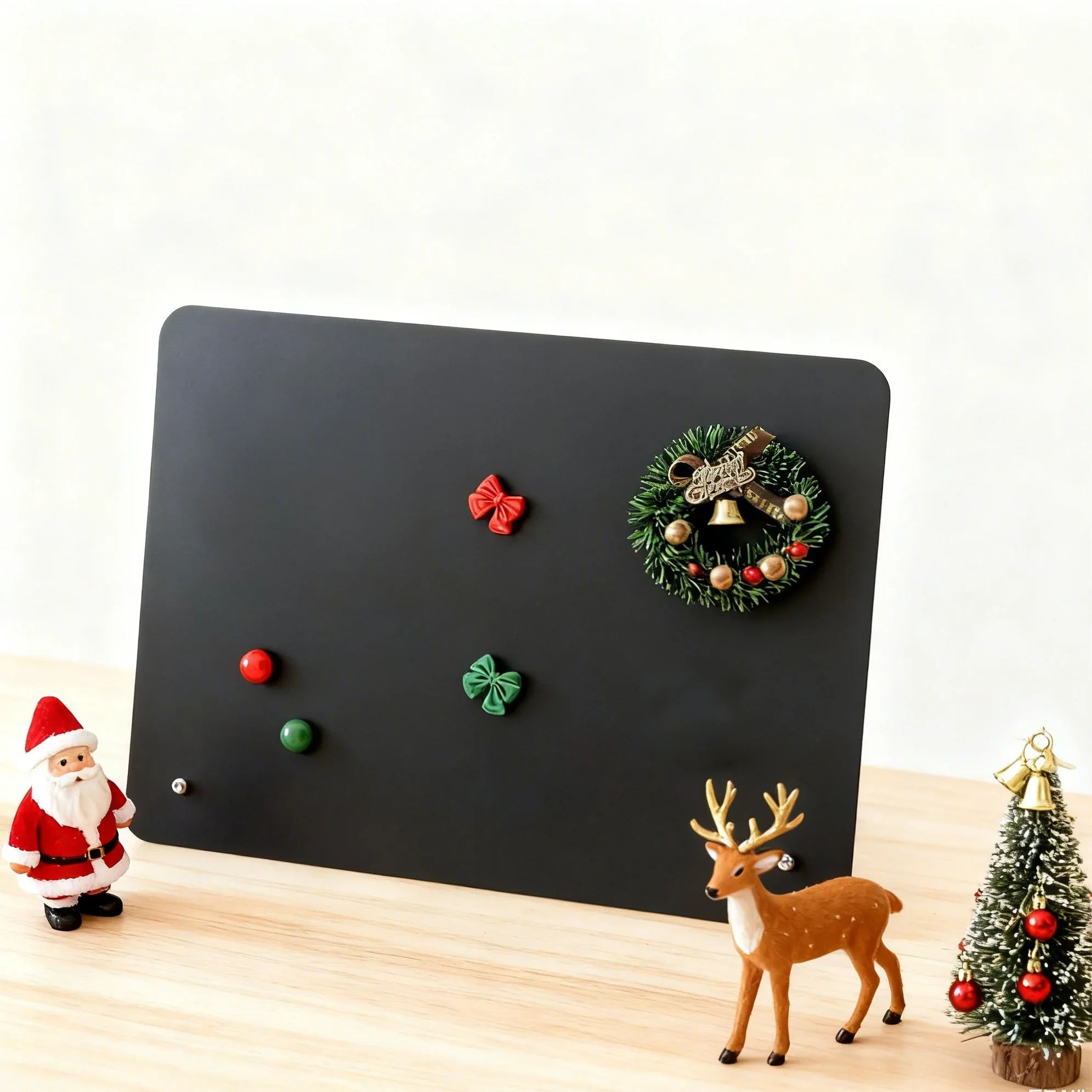 Magnetic Display Board Set Metal Memo Board+5Magnetic Clips + Christmas Wreath Home Decor, Coffee Shop Decoration, Gift Idea