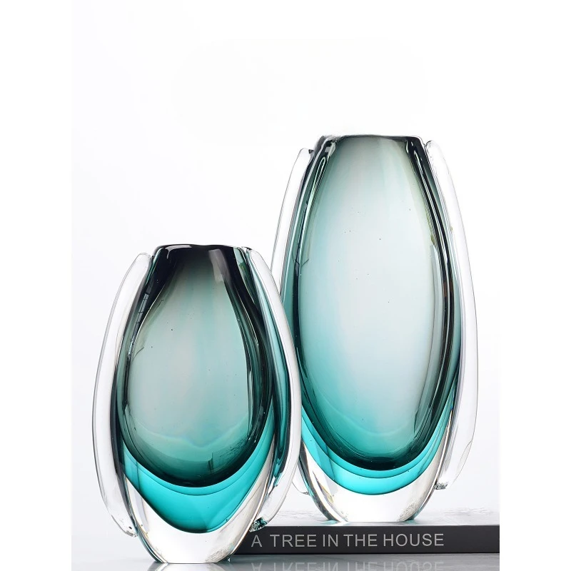 Modern minimalist high-end glass vase living room entrance