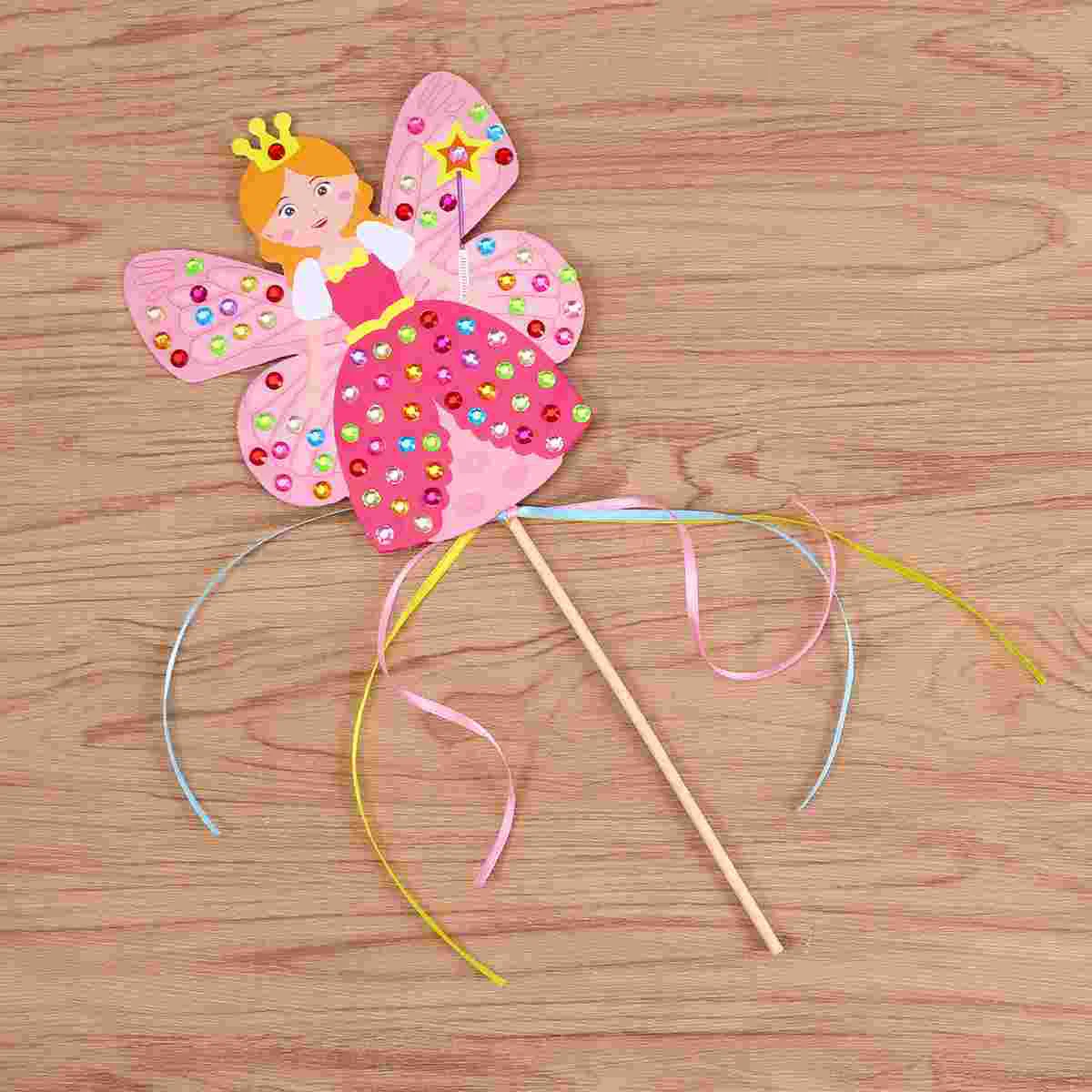 2 Sets DIY Toy Kit Craft Supplies for Kids Fairy Wand Making Wooden Child Accessories