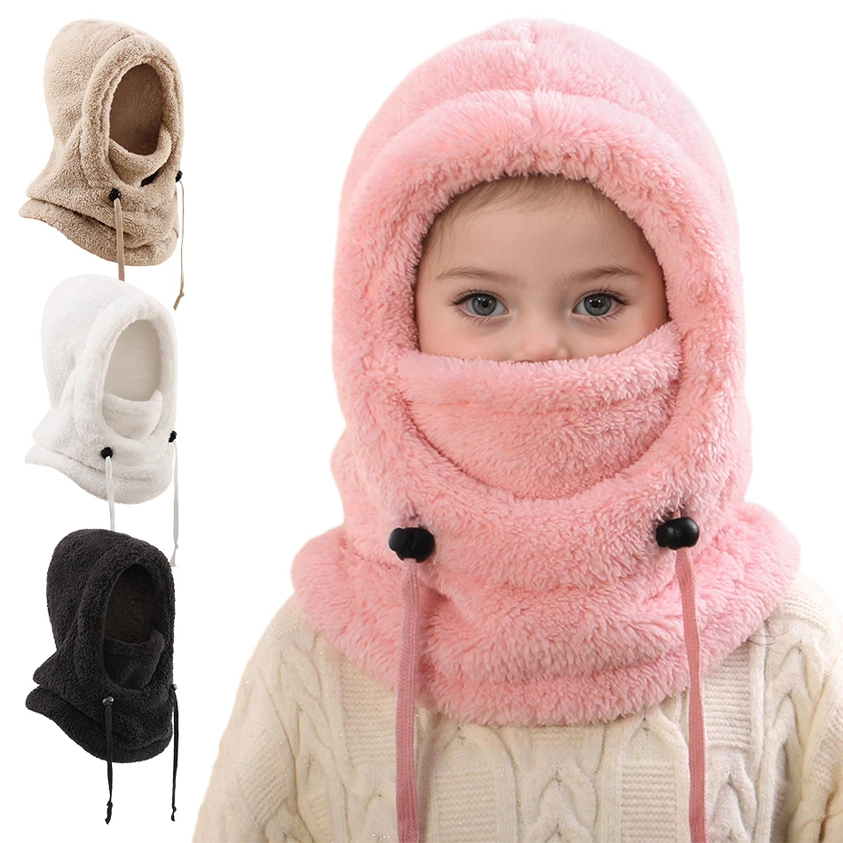 Baby Bivakmuts Kap Winter Warm Winddicht Gezichtsbedekking Kinderen Fleece gevoerd Skimasker voor kinderen Jongen Meisje Outdoor Winterkleding