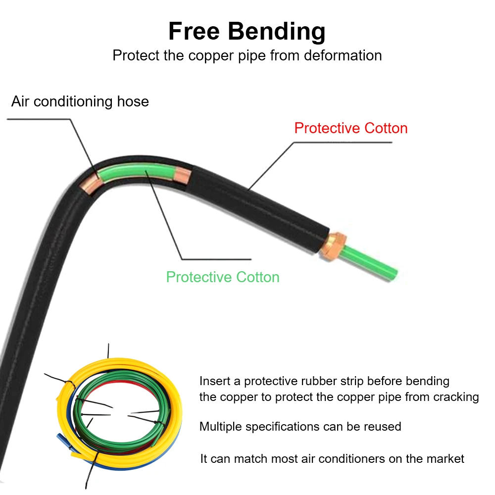 Herramientas de refrigeración Protector de tubo de cobre CT-205 aire acondicionado sin deformación herramienta de abocardado de tuberías protección de cables 4 unids/set