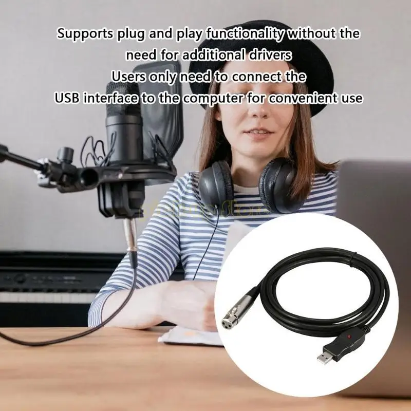 Q5WA男性USBから3pinの女性サウンドケーブルラインライブストリーミングと放送用