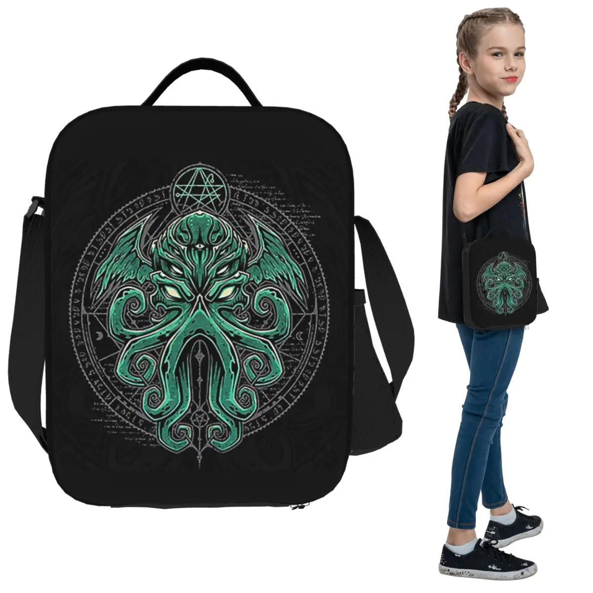 

Lovecraft Great Cthulhu Insulated Lunch Bag for Women Office Cooler Thermal Food Box Tote Portable Lunch Boxes Container