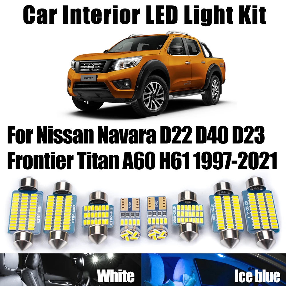 Canbus For Nissan Navara D22 D40 D23 Frontier Titan A60 H61 1997-2020 2021 Car Bulbs Accessories LED Interior Reading Light Kit