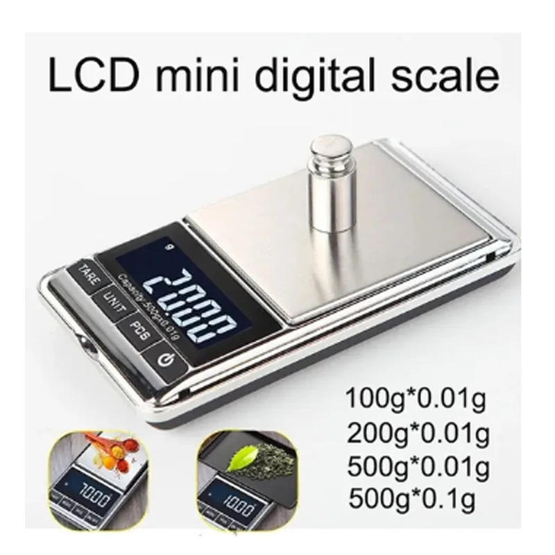 Mini Escala de Bolso Portátil com Display Lcd Digital Peso Gram Jóias Cozinha Inteligente Cozimento 500g 0.01g pc